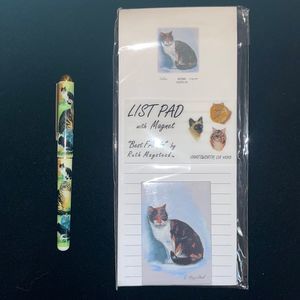 💥🆕Calico Cat Kitten Notepad Magnet & Pen Set